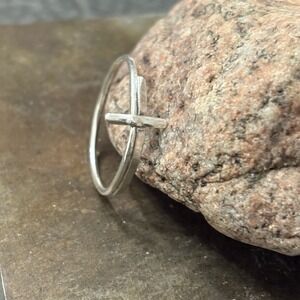 Sterling Silver Cross Ring Religion Jesus Spiritual Minimalist 925 Handmade